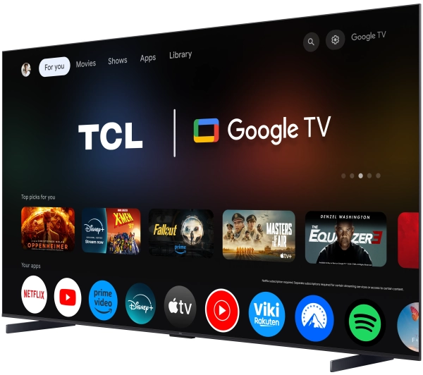 TCL 98C6K 98" QD-Mini LED 4K 144Hz Google TV Dolby Vision IQ Dolby Atmos HDMI 2.1 DVB-T2 + Soundbar TCL Q65H - Kup na Raty - RRSO 0%