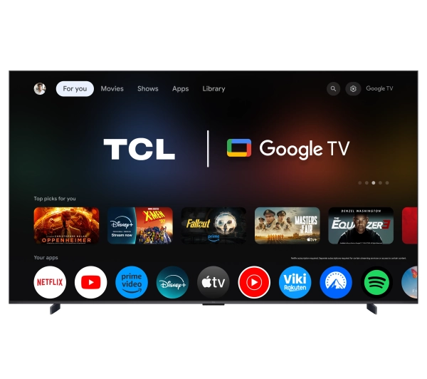 TCL 98C6K 98" QD-Mini LED 4K 144Hz Google TV Dolby Vision IQ Dolby Atmos HDMI 2.1 DVB-T2 + Soundbar TCL Q65H - Kup na Raty - RRSO 0%