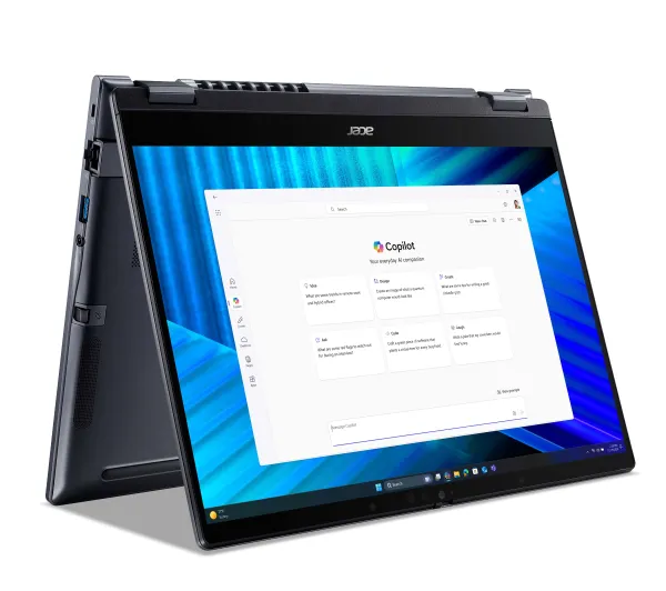 Acer TravelMate P4 Spin 14 TMP414RN-55-TCO 14" Ultra 5 225U 16GB RAM 512GB Dysk SSD Win11Pro Niebieski Funkcje AI - Kup na Raty - RRSO 0%