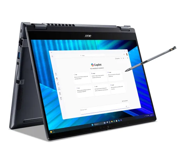 Acer TravelMate P4 Spin 14 TMP414RN-55-TCO 14" Ultra 5 225U 16GB RAM 512GB Dysk SSD Win11Pro Niebieski Funkcje AI - Kup na Raty - RRSO 0%