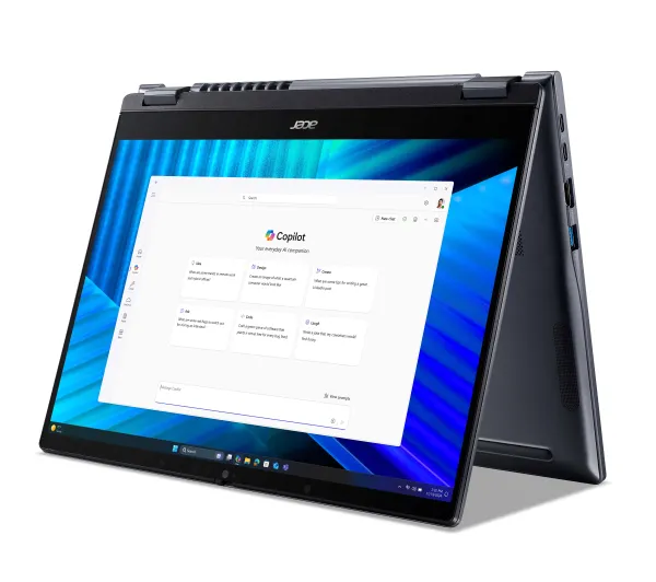 Acer TravelMate P4 Spin 14 TMP414RN-55-TCO 14" Ultra 5 225U 16GB RAM 512GB Dysk SSD Win11Pro Niebieski Funkcje AI - Kup na Raty - RRSO 0%