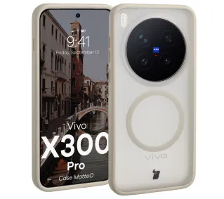 Bizon MatteO do Vivo X300 Pro Półprzezroczyste z beżową ramką