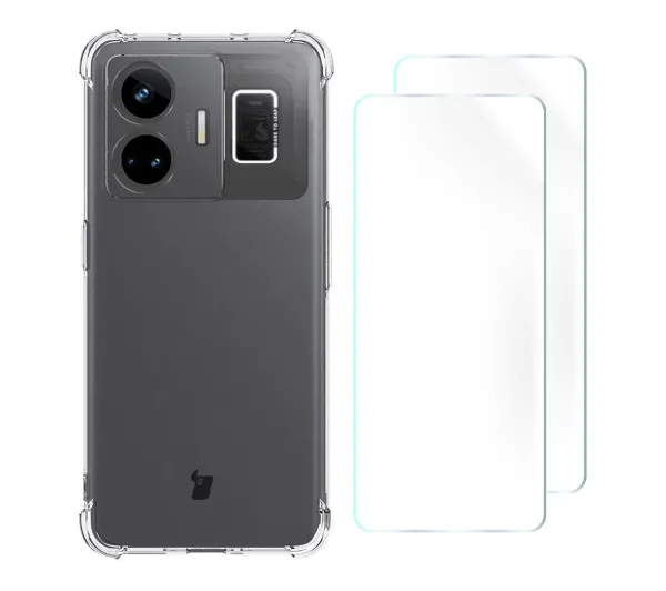 Bizon elastyczne etui + 2x folia ochronna Clear Pack do Realme GT3