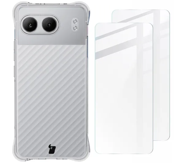 Bizon elastyczne etui + 2x szkło hartowane Clear Pack do OnePlus Nord 4