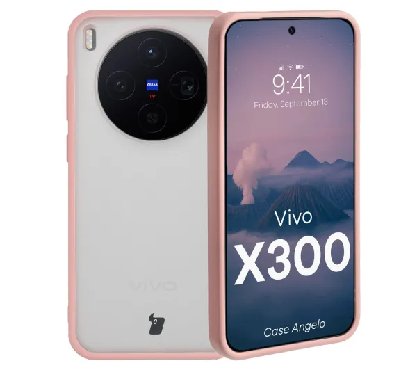 Bizon Angelo do Vivo X300 Półprzeźroczyste z różowa ramką