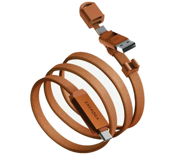 Energea Sheath Travel 2w1 USB-C do USB-C/USB-A 60W 1,2m Pomarańczowy