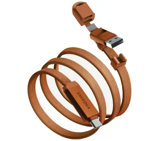 Energea Sheath Travel 2w1 USB-C do USB-C/USB-A 60W 1,2m Pomarańczowy