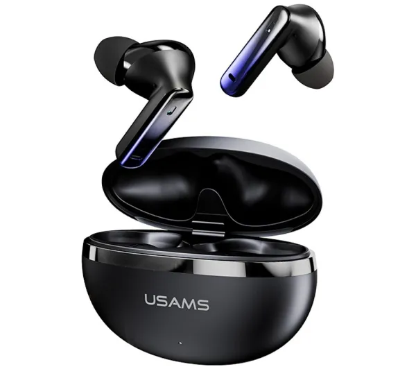 USAMS Echo E02 TWS ANC+ENC Dokanałowe Bluetooth 5.3 Czarny