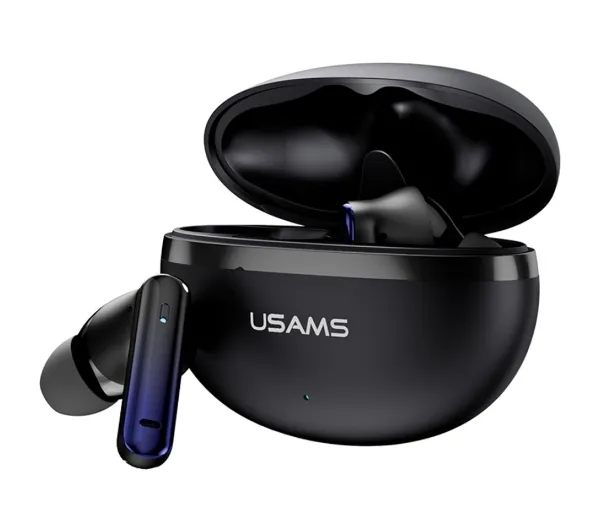 USAMS Echo E02 TWS ANC+ENC Dokanałowe Bluetooth 5.3 Czarny