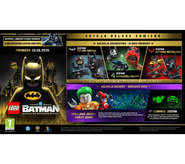 LEGO Batman Legacy of the Dark Knight (Dziedzictwo Mrocznego Rycerza) Edycja Deluxe Gra na PS5 - przedsprzedaż