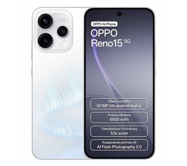 OPPO Reno15 5G 8/512GB 6,59" 120Hz 50Mpix Biały