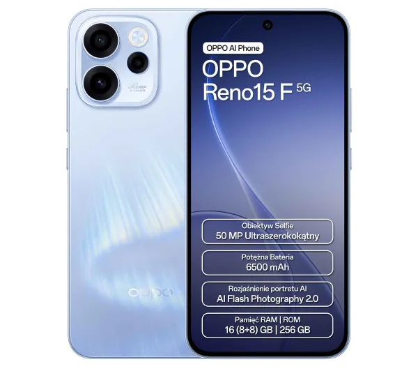 OPPO Reno15F 5G 8/256GB 6,57" 120Hz 50Mpix Niebieski