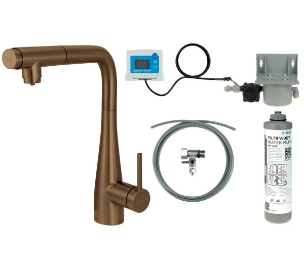 Baterie kuchenne - Deante Eridan BREFC75M Brązowy Stal szlachetna