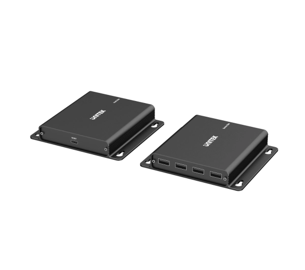 Unitek U1222ABK01-EU USB-C na 4× USB-A przez Ethernet, zasięg do 150 m 480Mbps Czarny