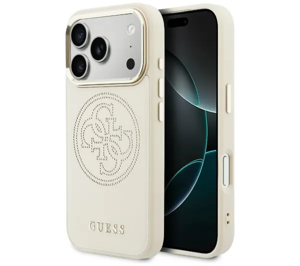 Guess Perforated 4G MagSafe do iPhone 17 Pro Beżowy