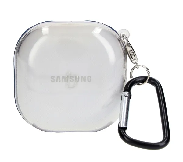 Bizon Case Headphone Clear do Samsung Galaxy Buds Live / Pro / Buds2 / Buds2 Pro Przeźroczysty-Czarny