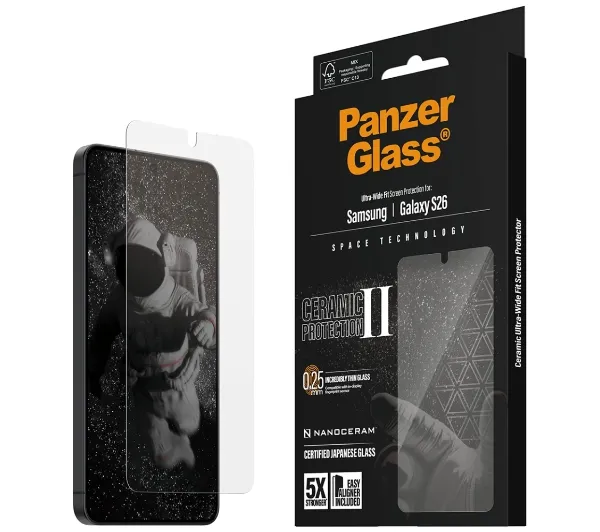 PanzerGlass Ultra-Wide Fit EasyAligner do Galaxy S26