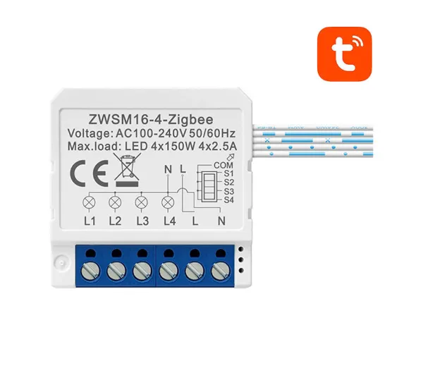 Avatto Inteligentny przełącznik dopuszkowy ZigBee ZWSM16-W4 TUYA