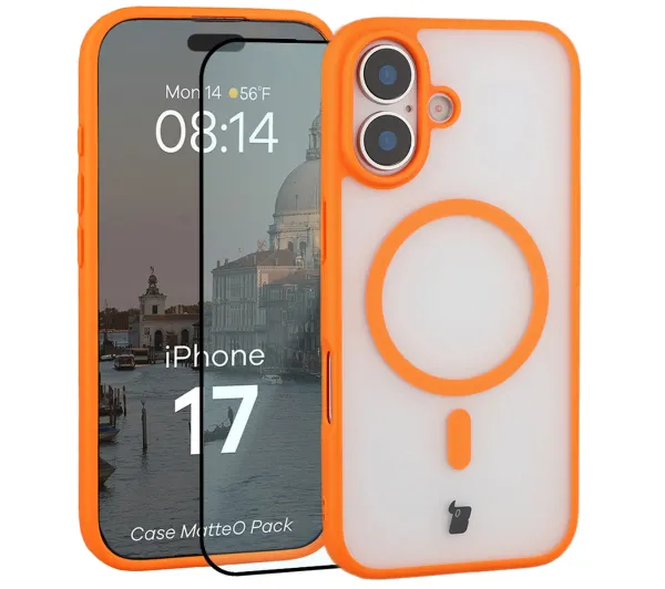 Bizon Case MatteO Pack do iPhone 17 Pomarańczowy