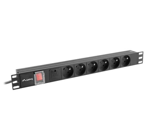 Lanberg RACK PDU 19" 1U 16A 6x 230V PL Czarny 2m