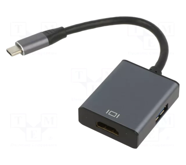 Adapter USB Typ-C - HDMI/USB ART OEM-C8 0.15 m
