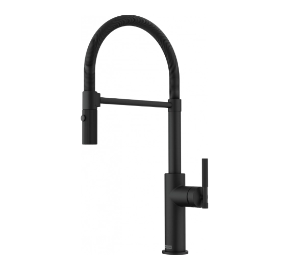 Baterie kuchenne - Franke Maris Stripes semi-pro Czarny mat Mosiądz