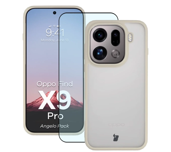 Bizon Angelo Pack do Oppo Find X9 Pro Beżowy