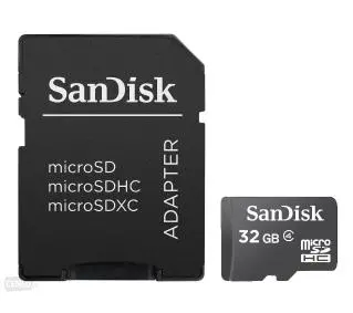 SANDISK microSDHC 32GB Class 4 + adapter SD