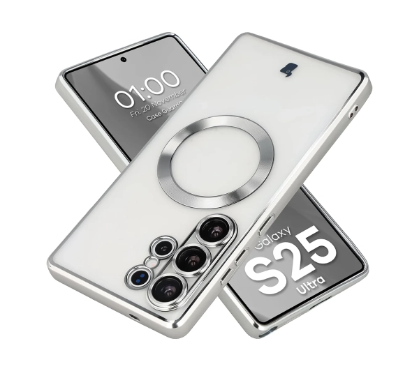 Bizon Case GuardO do Galaxy S25 Ultra Srebrny