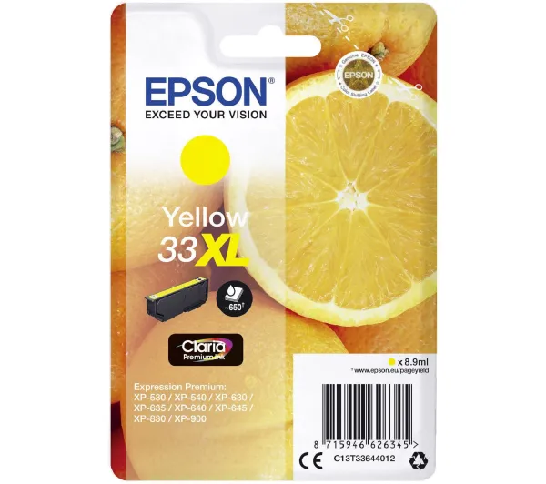 Epson T3364 33XL Żółty 8,9 ml C13T33644012