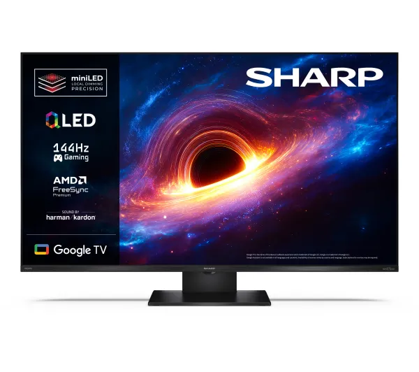 Sharp 43JT8765E 43" QLED Mini LED 144Hz Google TV Funkcje AI Dolby Vision IQ Dolby Atmos DTS X HDMI 2.1 DVB-T2