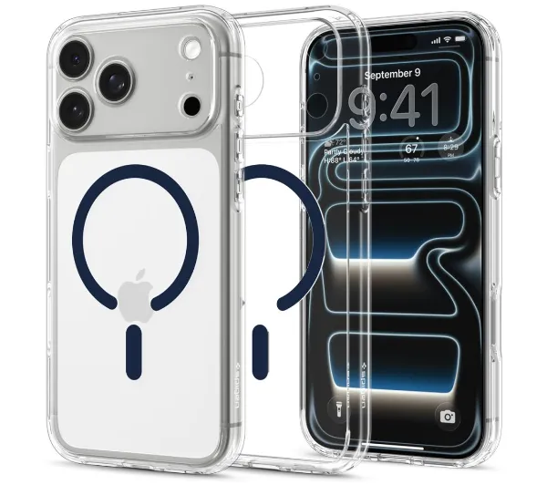 Spigen Ultra Hybrid Magsafe do iPhone 18 Pro / 17 Pro Przezroczysty-Granatowy
