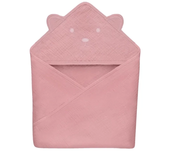 Lionelo Muslin Hooded Towel Pink Baby
