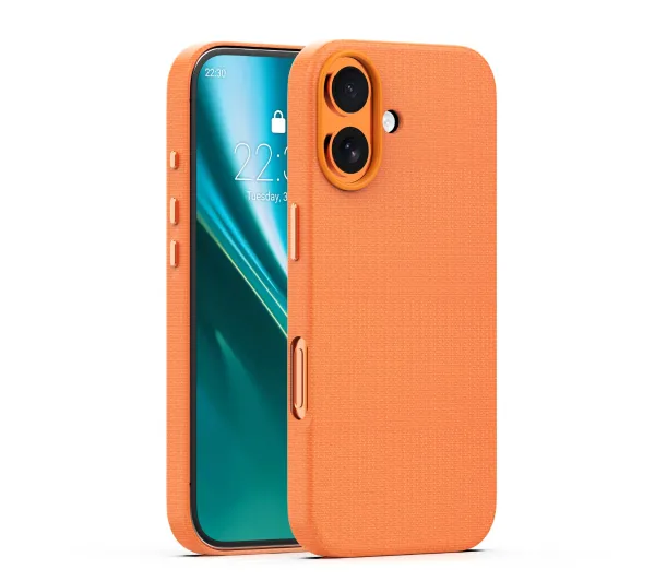 Etui do iPhone 16 pomarańczowe Etteri nowoczesne magnetyczne Szkło