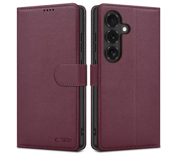 Tech-Protect Wallet do Galaxy S26 FE Bordowy