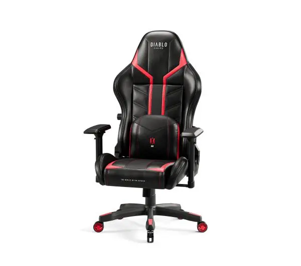 Diablo Chairs X-Ray 2.0 King Size Gamingowy do 160kg Skóra ECO Czarno-czerwony - Kup na Raty - RRSO 0%