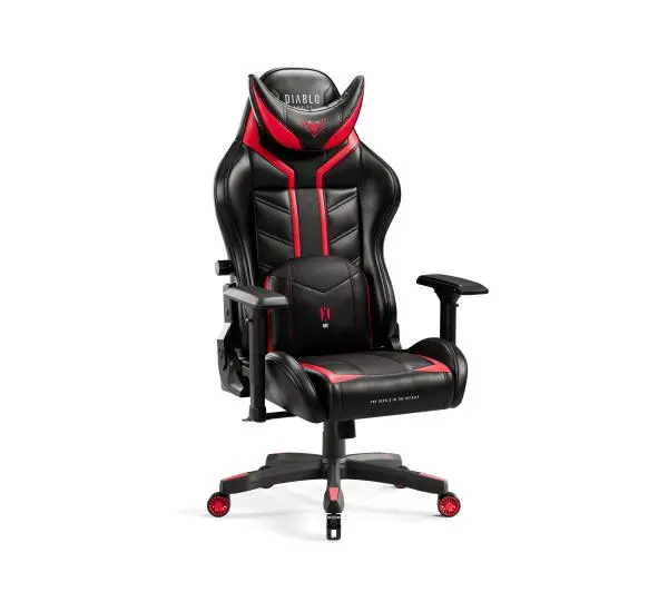 Diablo Chairs X-Ray 2.0 King Size Gamingowy do 160kg Skóra ECO Czarno-czerwony - Kup na Raty - RRSO 0%