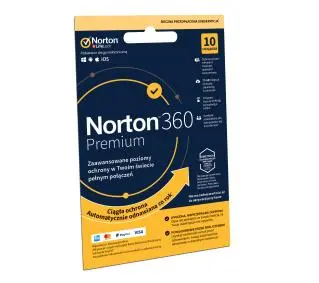 Norton Subskrypcja 360 Premium 75GB 10 Urządzeń/1 Rok Kod aktywacyjnyDostęp po opłaceniu zakupu