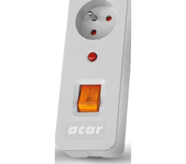 Acar X5 5 gniazd 1,5m Szary