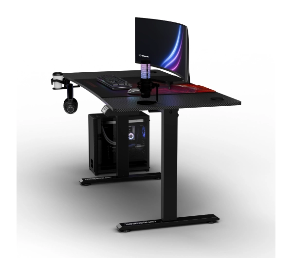 Ultradesk LEVEL V2 140cm Regulacja wysokości Czarno-czerwony - Kup na Raty - RRSO 0%