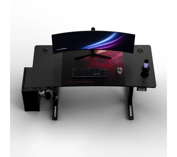 Ultradesk LEVEL V2 140cm Regulacja wysokości Czarno-czerwony - Kup na Raty - RRSO 0%