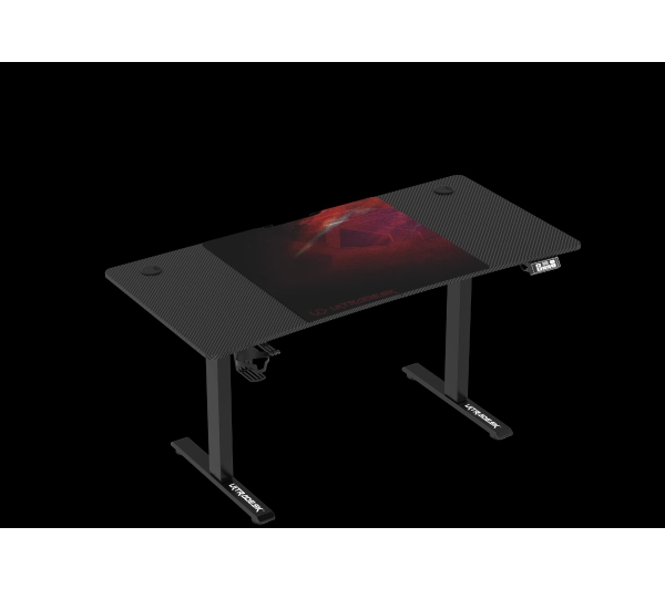 Ultradesk LEVEL V2 140cm Regulacja wysokości Czarno-czerwony - Kup na Raty - RRSO 0%