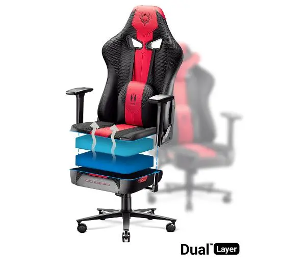 Diablo Chairs X-Player 2.0 King Size Gamingowy do 160kg Skóra ECO Tkanina Karmazynowo-antracytowy - Kup na Raty - RRSO 0%