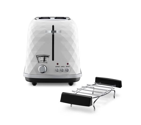 Tostery - DeLonghi Brillante CTJ 2103.W Ruszt do bułek Rozmrażanie 900W