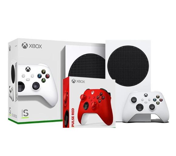 konsola Xbox Series S Xbox Series S + dodatkowy pad (czerwony)