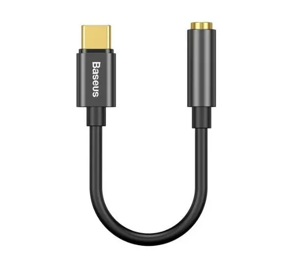 Baseus CATL54-01 USB typ C/jack 3,5 mm Czarny