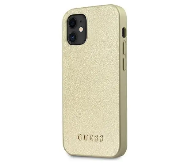 Guess Iridescent GUHCP12SIGLGO do iPhone 12 mini Złoty