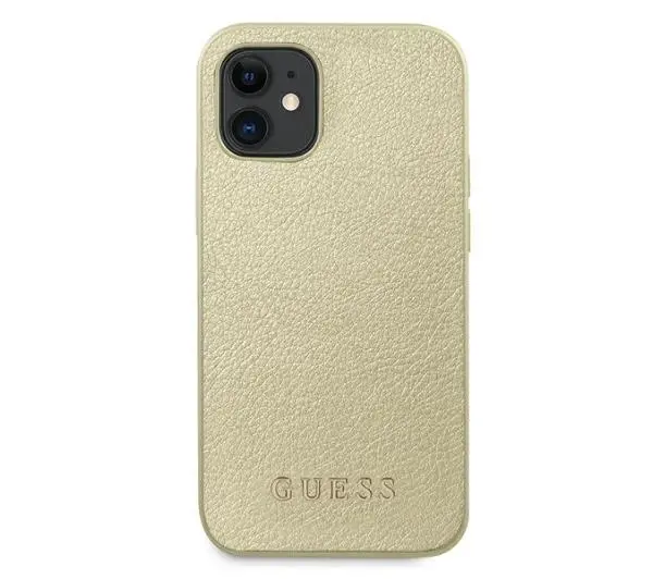 Guess Iridescent GUHCP12SIGLGO do iPhone 12 mini Złoty