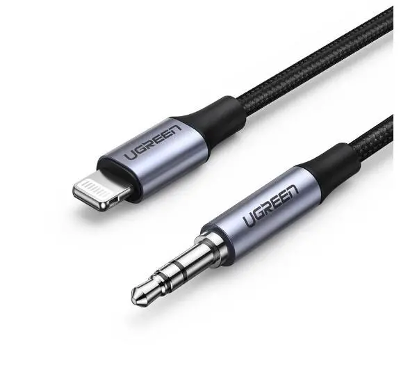 UGREEN Lightning do mini jack 3,5mm AUX US315 MFi 1m Czarny