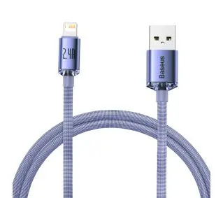 Baseus USB do Lightning Crystal 2,4A 1,2m Fioletowy